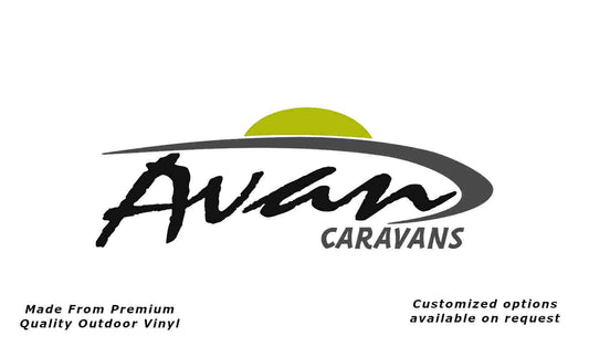 Avan Caravans 2015+ replacement vinyl decal in Black, Nickel and Wasabi Green.