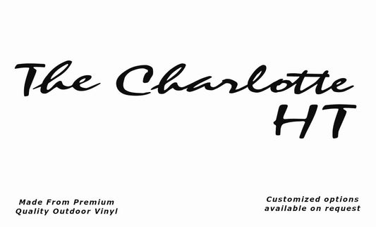 Avan the charlotte ht caravan replacement vinyl decal sticker in black.
