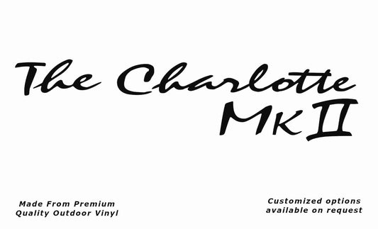 Avan the charlotte mk ii caravan replacement vinyl decal sticker in black.