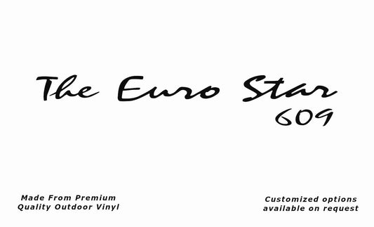 Avan the euro star 609 side stripes caravan replacement vinyl decal sticker in black.