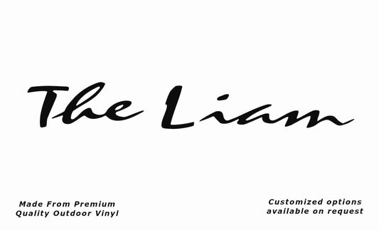 Avan the liam caravan replacement vinyl decal sticker in black.