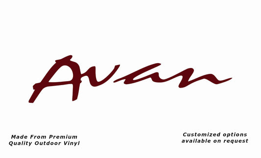 Avan caravan replacement vinyl decal sticker in purple red.