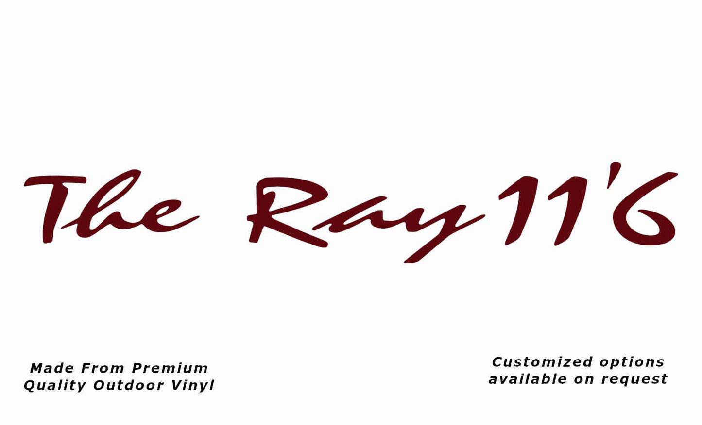 Avan the ray 11'6 caravan replacement vinyl decal sticker in purple red.