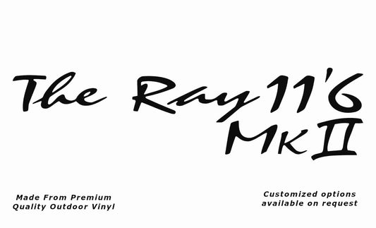 Avan the ray 11'6 mk ii caravan replacement vinyl decal sticker in black.