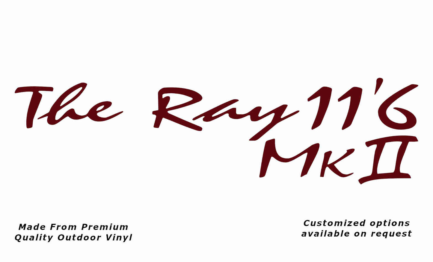 Avan the ray 11'6 mk ii caravan replacement vinyl decal sticker in purple red.