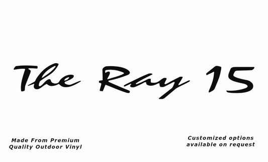 Avan the ray 15 caravan replacement vinyl decal sticker in black.