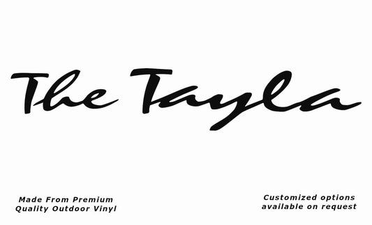 Avan the tayla caravan replacement vinyl decal sticker in black.