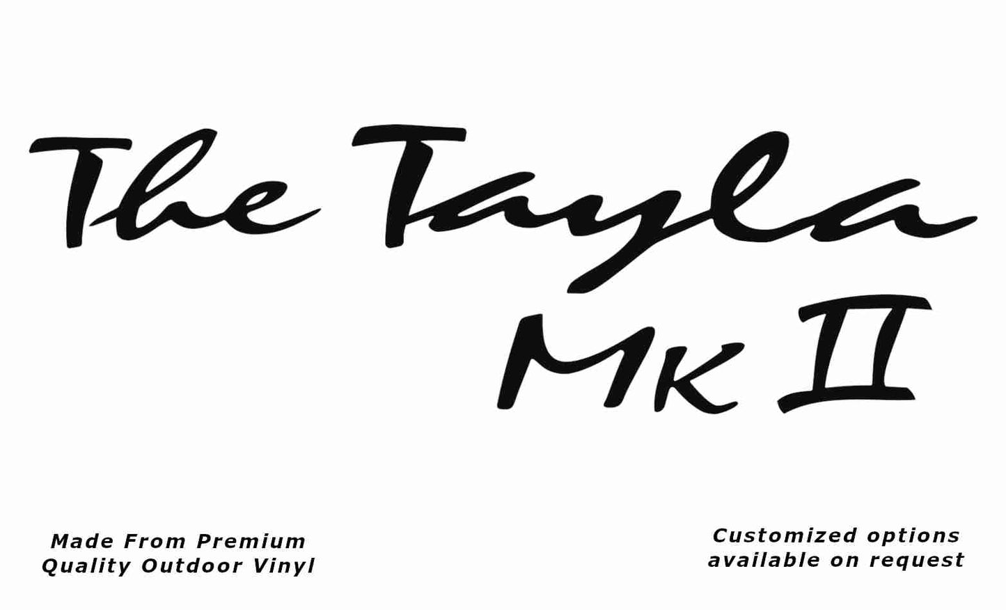 Avan the tayla mk ii caravan replacement vinyl decal sticker in black.