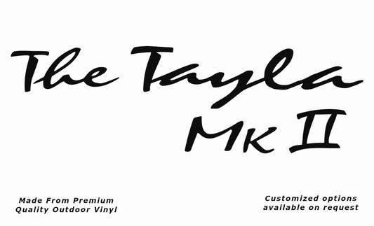 Avan the tayla mk ii caravan replacement vinyl decal sticker in black.