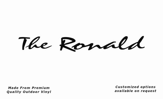 Avan the ronald caravan replacement vinyl decal sticker in black.