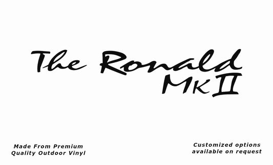 Avan the ronald mkii caravan replacement vinyl decal sticker in black.