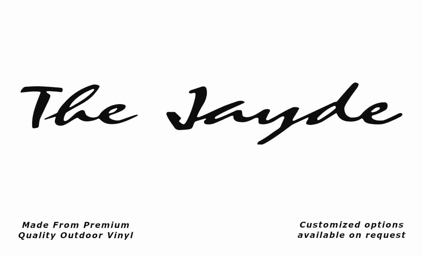 Avan the jayde caravan replacement vinyl decal sticker in black.