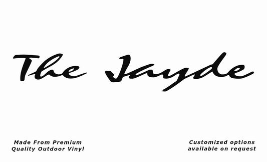 Avan the jayde caravan replacement vinyl decal sticker in black.