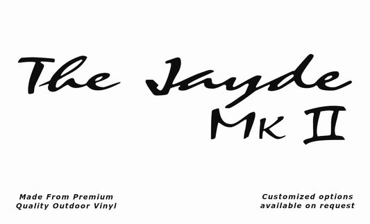 Avan the jayde mk ii caravan replacement vinyl decal sticker in black.