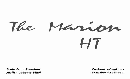 Avan the marion ht caravan replacement vinyl decal sticker in dark grey.