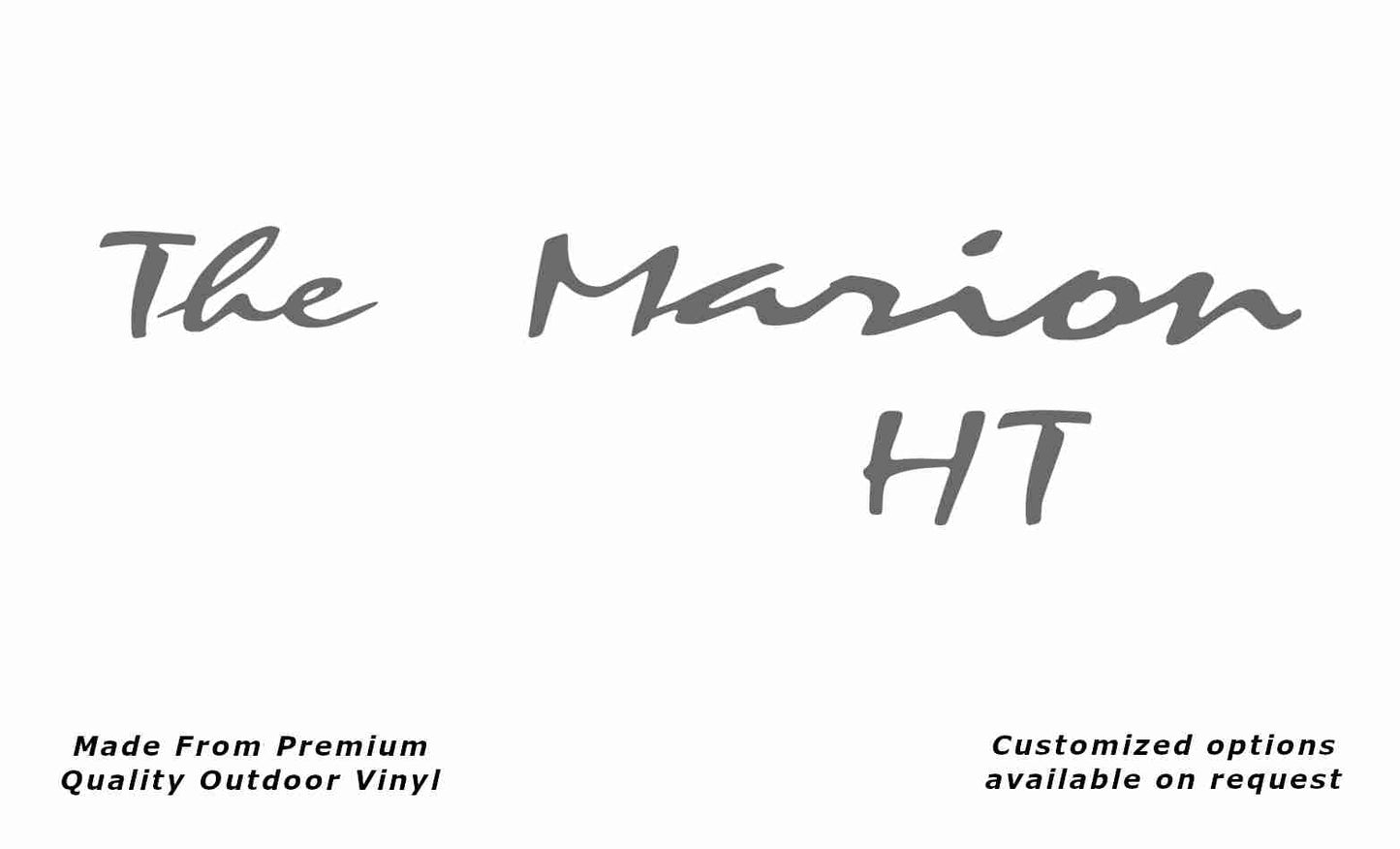 Avan the marion ht caravan replacement vinyl decal sticker in silver grey.
