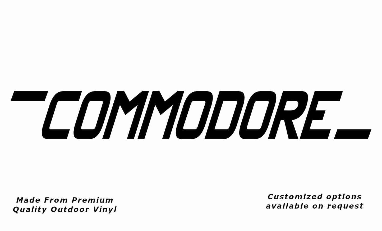 Commodore caravan vinyl replacement decal sticker in black.