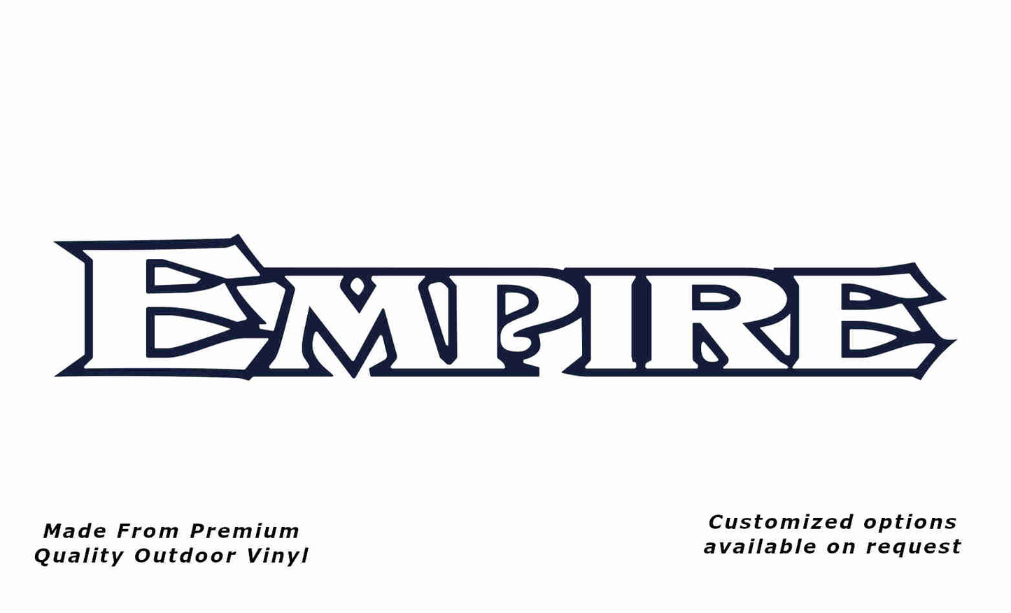 Empire 1995 caravan replacement vinyl decal sticker in deep sea blue.