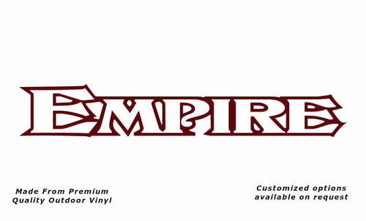 Empire 1995 caravan replacement vinyl decal sticker in purple red.