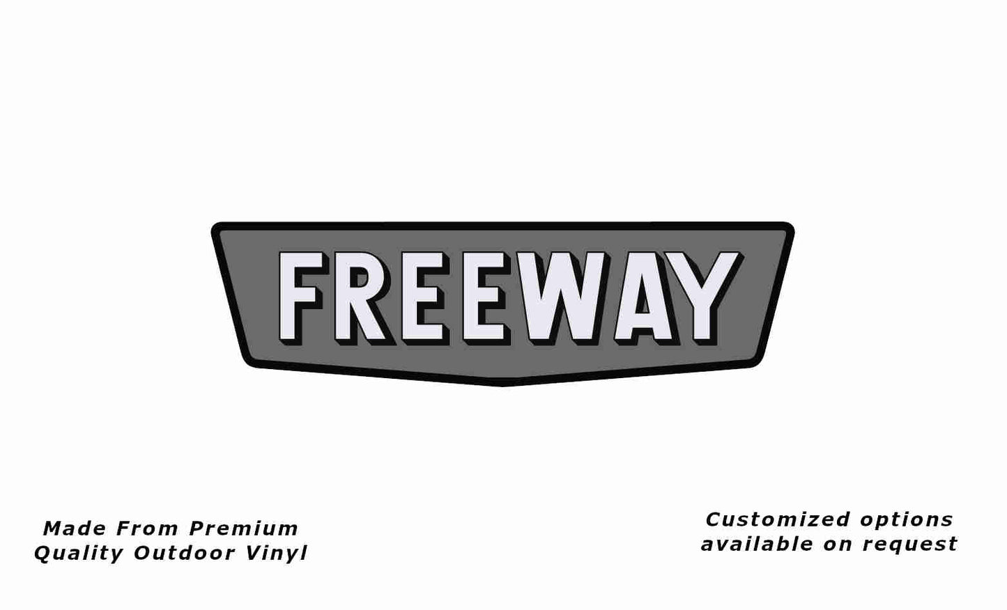 Franklin freeway caravan replacement vinyl decal sticker in black and silver grey.