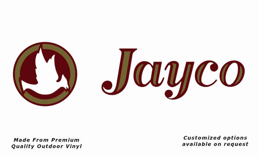 Jayco 1980s right camper caravan replacement vinyl decal sticker in purple red and gold.