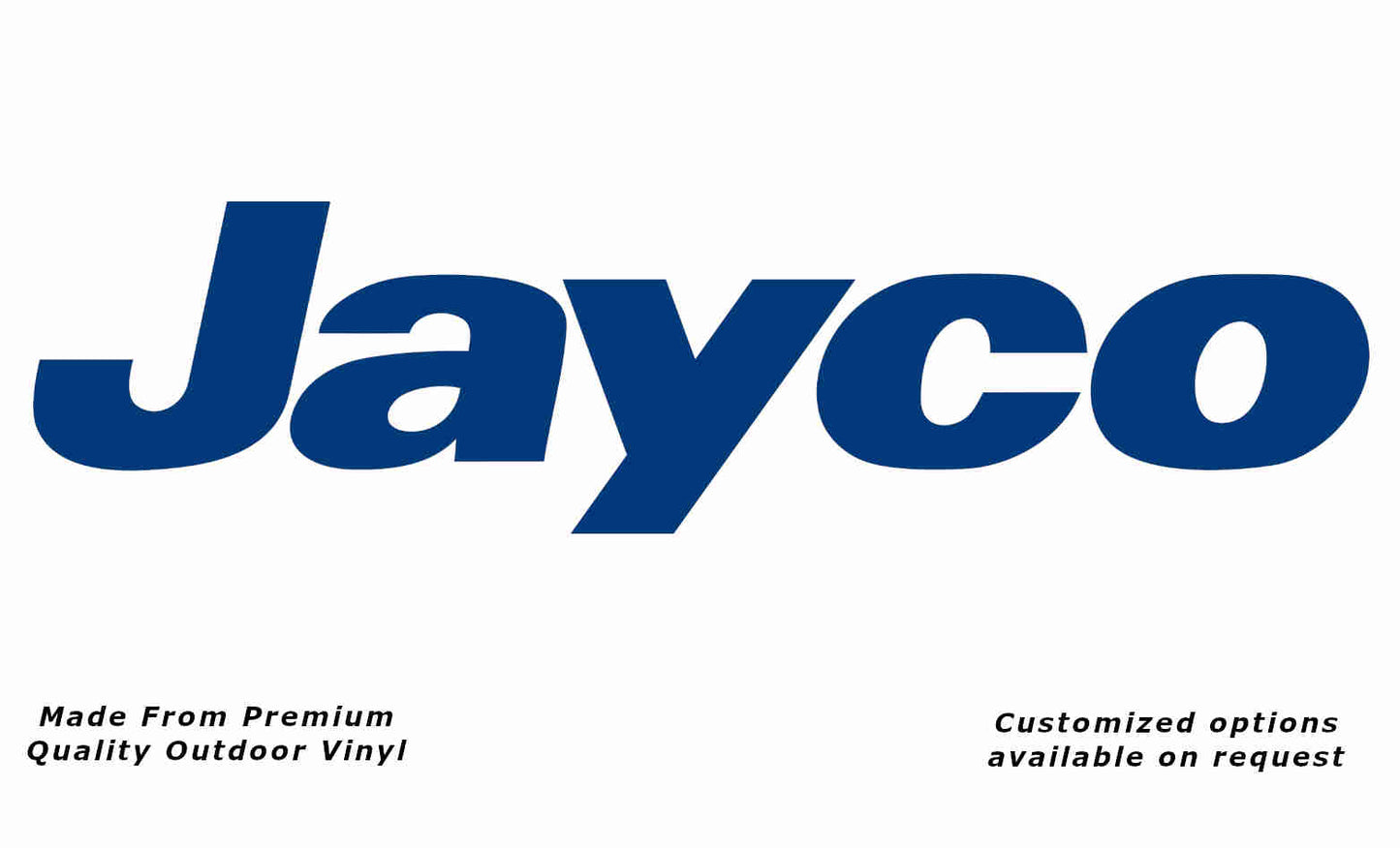 Jayco 2011+ caravan replacement vinyl decal sticker in blue.