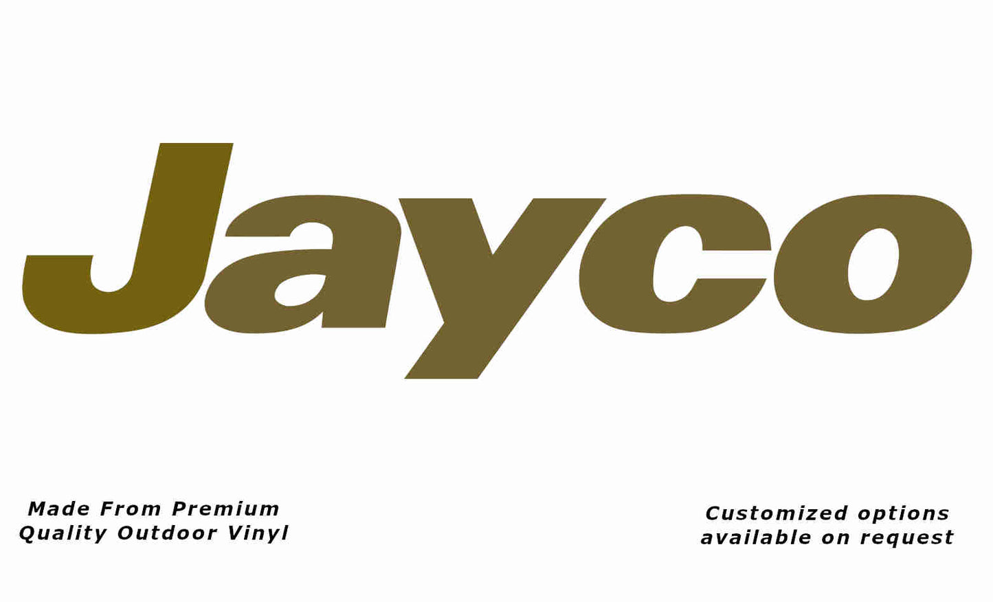 Jayco 2011+ caravan replacement vinyl decal sticker in gold.