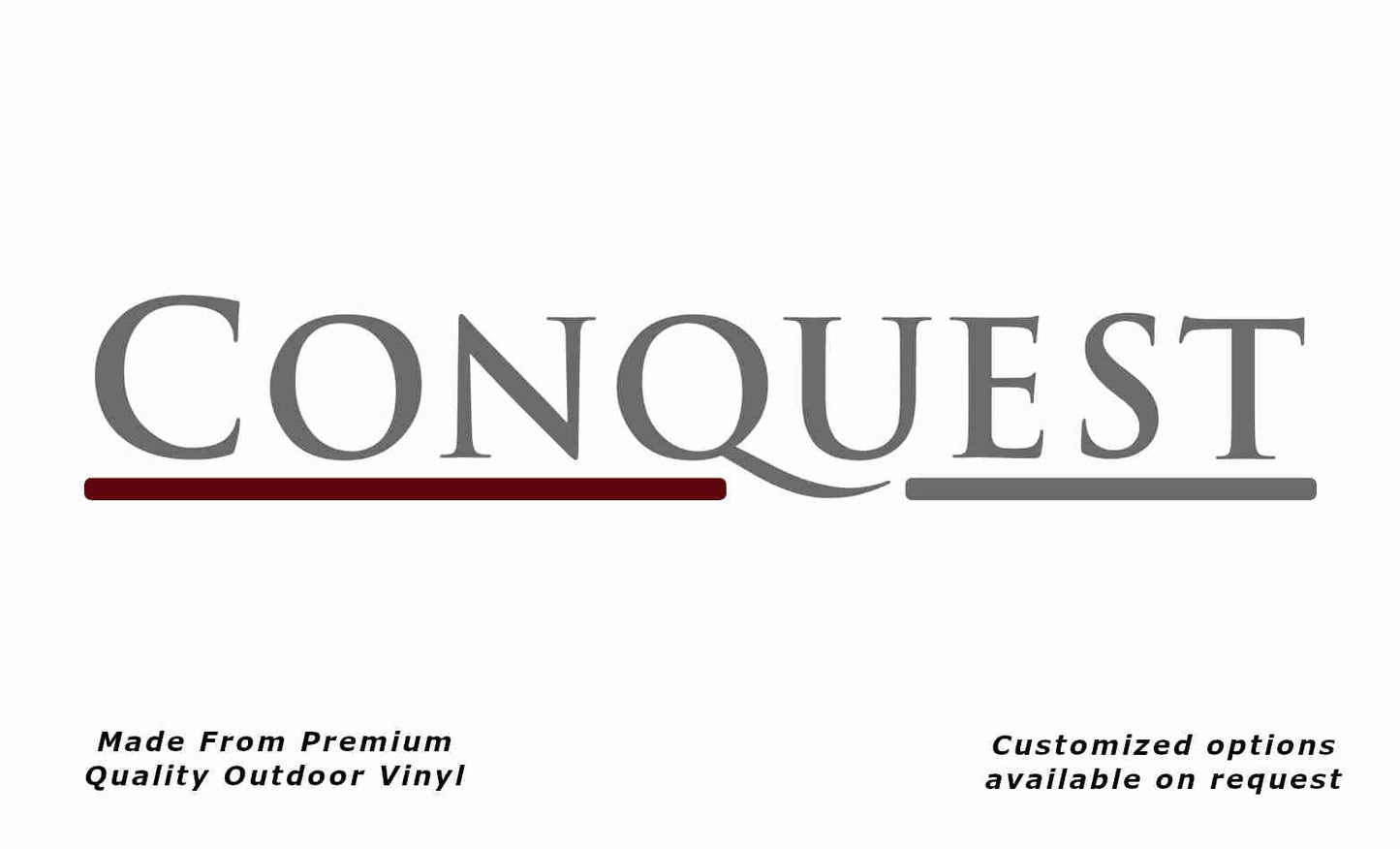 Jayco conquest 2006 caravan vinyl replacement decal sticker in purple-red and silver-grey.