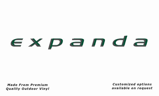 Jayco expanda 2007-2013 caravan vinyl replacement decal sticker in dark grey and forest green.