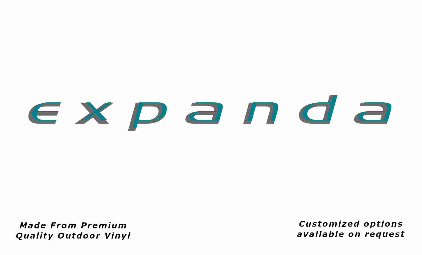 Jayco expanda 2007-2013 caravan vinyl replacement decal sticker in silver grey and turquoise blue.