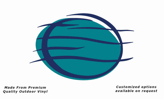 Jayco freedom sun caravan vinyl replacement decal sticker in dark blue and turquoise-blue.