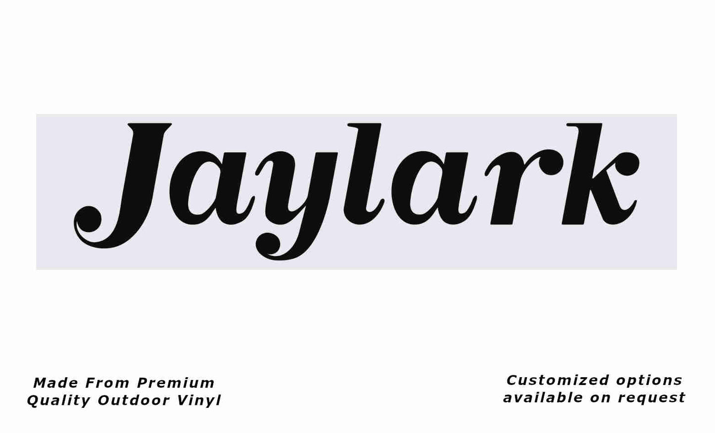 Jayco jaylark caravan vinyl replacement decal sticker in black and white.