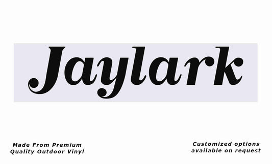 Jayco jaylark caravan vinyl replacement decal sticker in black and white.