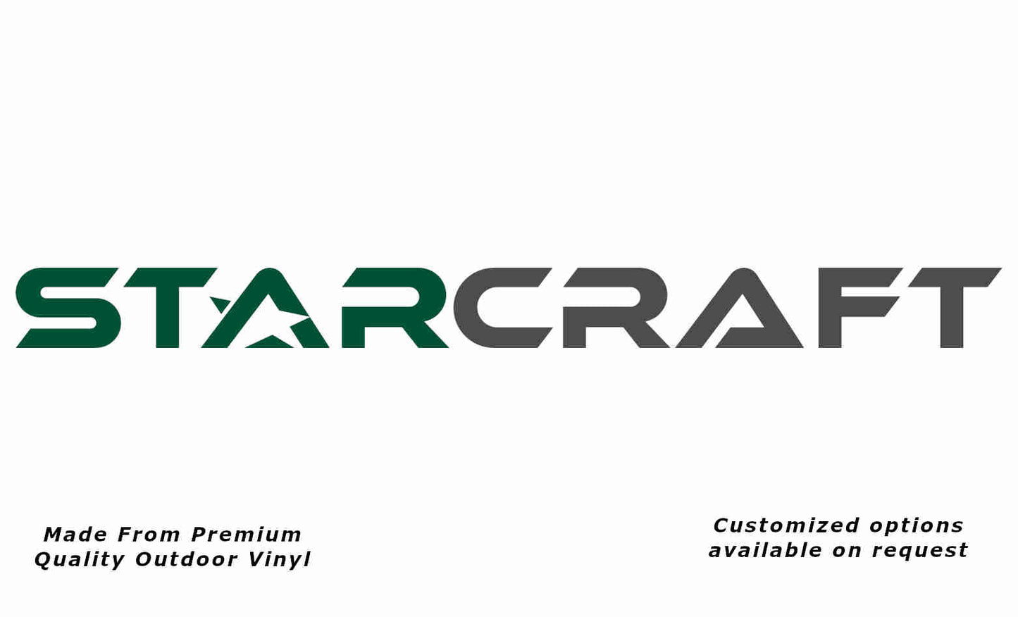 Jayco starcraft 2011 caravan vinyl replacement decal sticker in forest green and dark-grey.