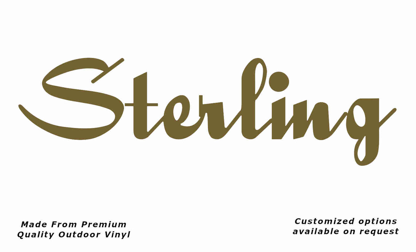 Jayco sterling caravan vinyl replacement decal sticker in gold.