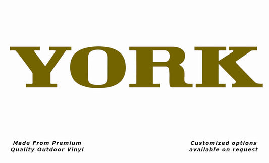 Millard york 1980s caravan vinyl replacement decal sticker in gold.