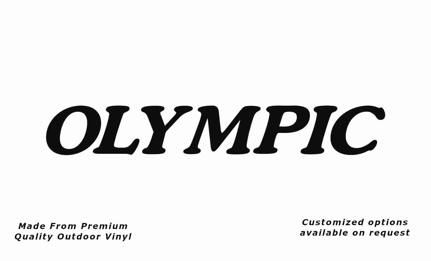 Olympic 2005 caravan replacement vinyl decal in black.