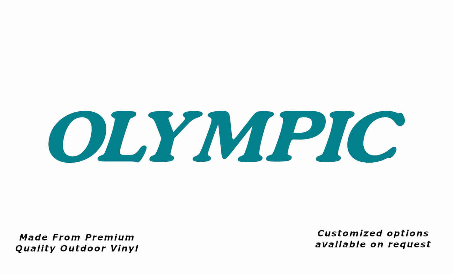 Olympic 2005 caravan replacement vinyl decal in turquoise blue.