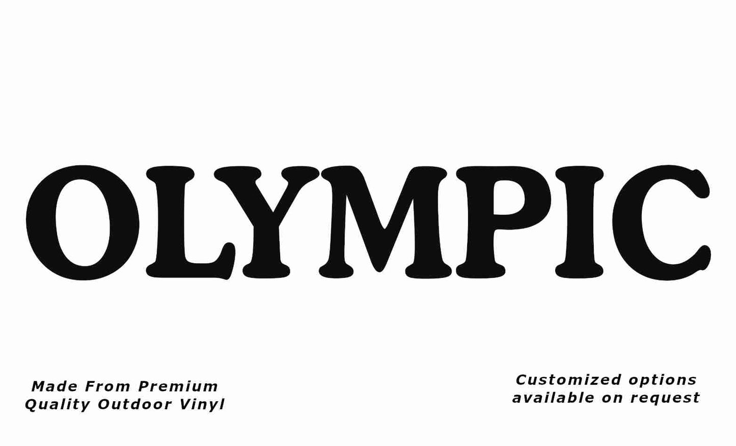 Olympic 1997 caravan replacement vinyl decal in black.
