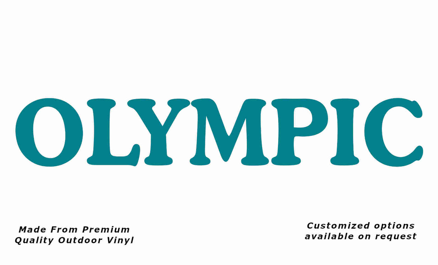 Olympic 1997 caravan replacement vinyl decal in turquoise blue.