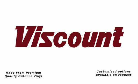 Viscount 1980s v2 caravan vinyl replacement decal sticker in dark red.