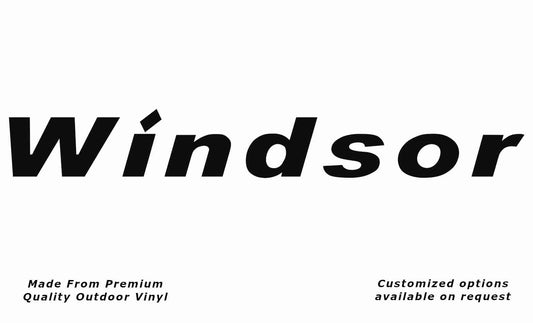 Windsor 2007 caravan replacement vinyl decal sticker in black.