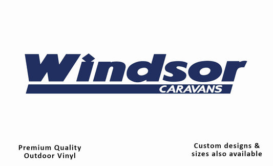 Windsor 2010-2011 caravan replacement vinyl decal sticker in dark blue.