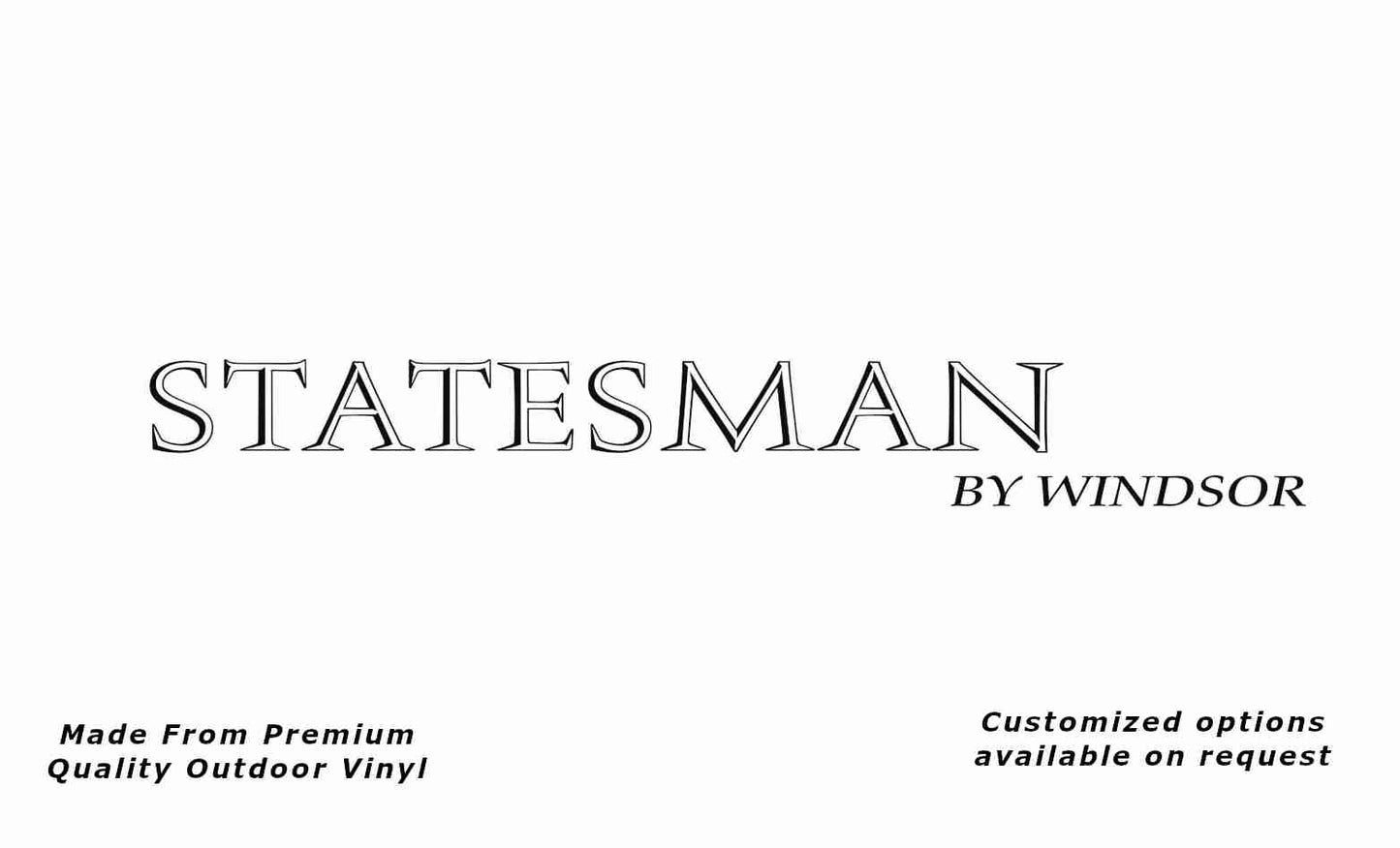 Statesman By Windsor 1996+ caravan replacement vinyl decal sticker in black.