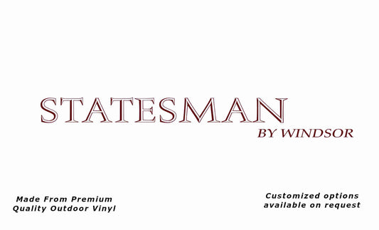 Statesman By Windsor 1996+ caravan replacement vinyl decal sticker in purple red.