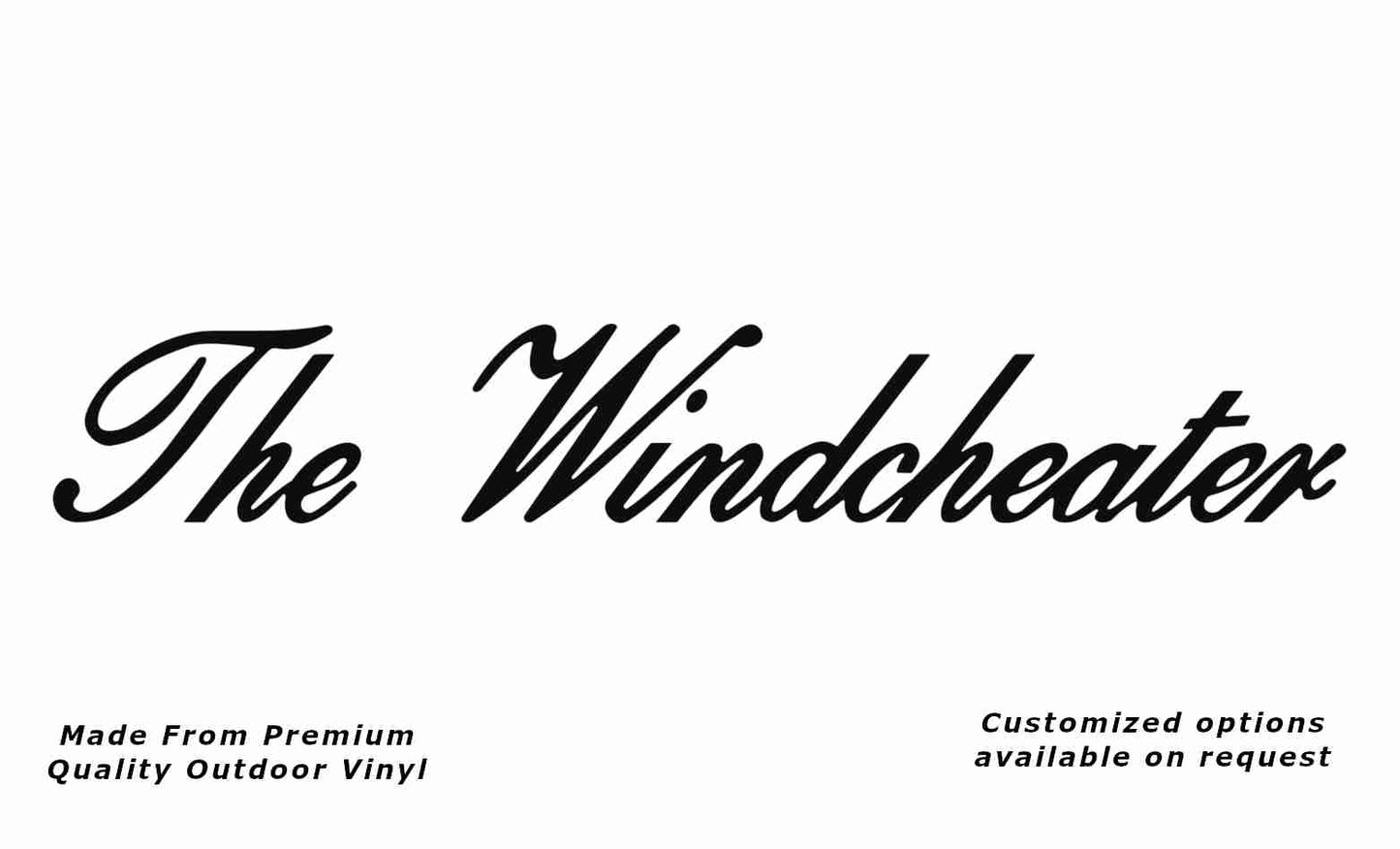 Windsor the windcheater 1993-2000 caravan replacement vinyl decal sticker in black.