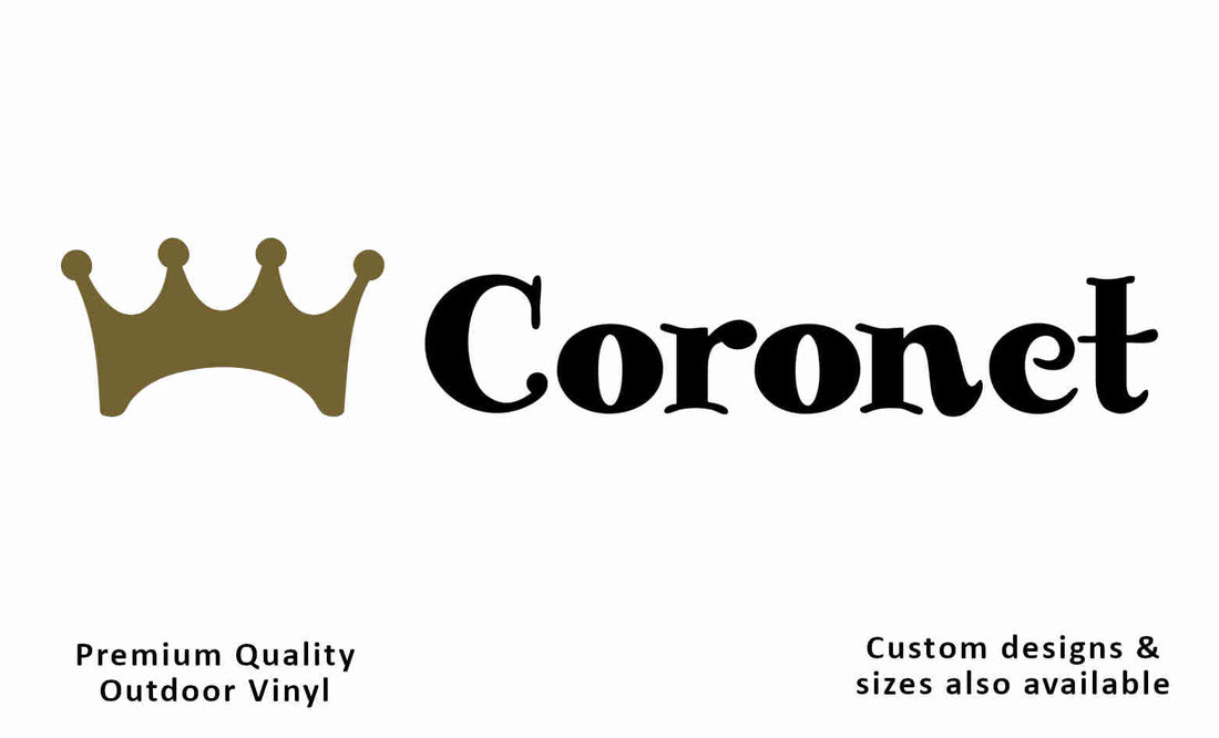 Coronet logo with a crown symbol on a white background