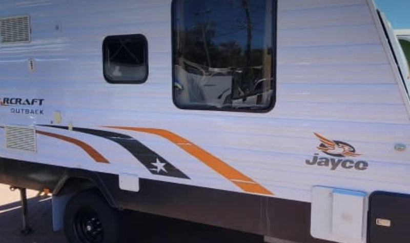Jayco caravan with visible branding and design details
