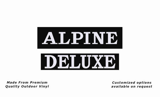 Regal alpine deluxe caravan replacement vinyl decal in black and white.