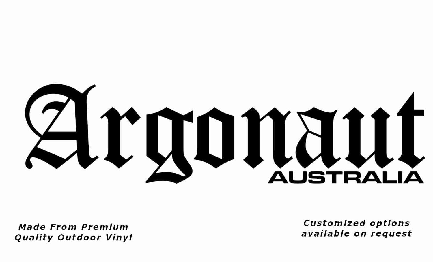 Argonaut 1980s caravan replacement vinyl decal in black.